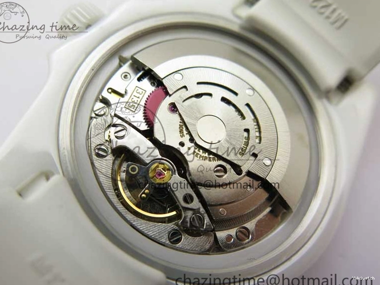 Ceramic Edition 40mm White Dial Submariner Painting White on Best Strap SA3135 Rubber 5GF 0104